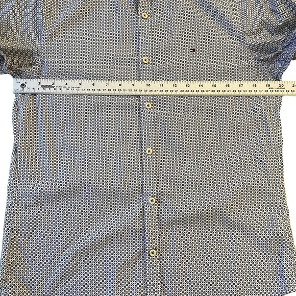 Tommy Hilfiger button down shirt New York fit blue white green 100% cotton Small - Picture 10 of 13